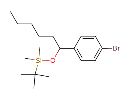 Molecular Structure of 836643-56-2 (Silane, [[1-(4-bromophenyl)hexyl]oxy](1,1-dimethylethyl)dimethyl-)