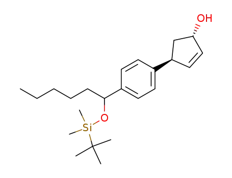 4-(4-(1-(t-butyldimethylsilyloxy)hexyl)phenyl)-2-cyclopenten-1-ol