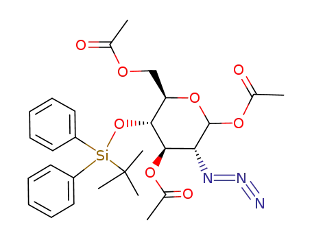 1,3,6-tri-O-acetyl-2-azido-4-O-tert-butyldiphenylsilyl-2-deoxy-α/β-D-glucopyranose