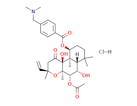 7β-acetoxy-6β,9α-dihydroxy-1α-(4-dimethylaminomethylbenzoyloxy)-8,13-epoxy-labd-14-en-11-one hydrochloride