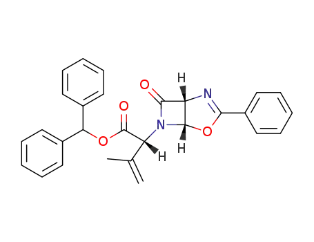 Molecular Structure of 67977-61-1 (Diphenylmethyl (2R)-3-methyl-2-[(1R,5S)-3-phenyl-7-oxo-4-oxa-2,6-diazabicyclo[3,2,0]hept-2-en-6-yl]-3-butenoate)