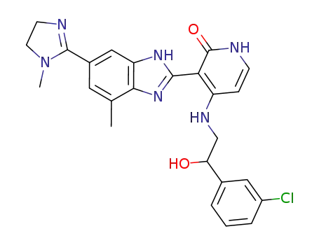 (+/-)-4-[2-(3-chloro-phenyl)-2-hydroxy-ethylamino]-3-[4-methyl-6-(1-methyl-4,5-dihydro-1H-imidazol-2-yl)-1H-benzimidazol-2yl]-1H-pyridin-2-one