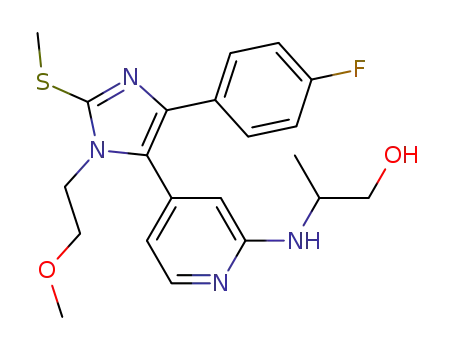 2-{4-[4-(4-fluorophenyl)-3-(2-methoxyethyl)-2-methylsulfanyl-1H-imidazol-5-yl]pyridin-2-ylamino}-propan-1-ol
