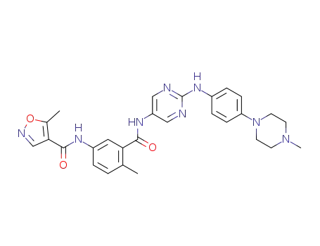 5-methyl-N-(4-methyl-3-((2-(4-(4-methylpiperazin-1-yl)phenylamino)pyrimidin-5-yl)carbamoyl)phenyl)isoxazole-4-carboxamide