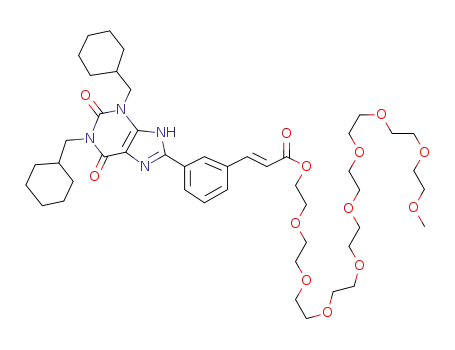 (E)-3-[1,3-Bis(cyclohexylmethyl)-1,2,3,6-tetrahydro-2,6-dioxo-9H-purin-8-yl]cinnamic Acid Nonaethylene Glycol Methyl Ether Ester
