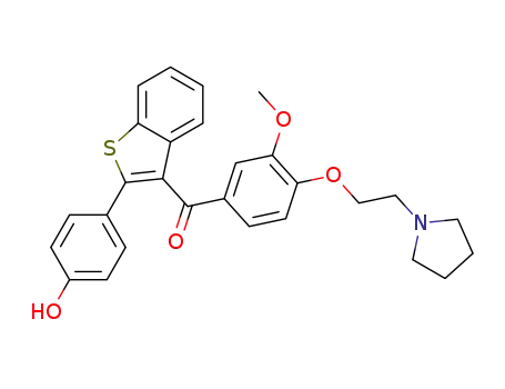 3-methoxy-4-[2-(1-pyrrolidinyl)ethoxy]phenyl 2-(4-hydroxyphenyl)benzo[b]thiophen-3-yl ketone