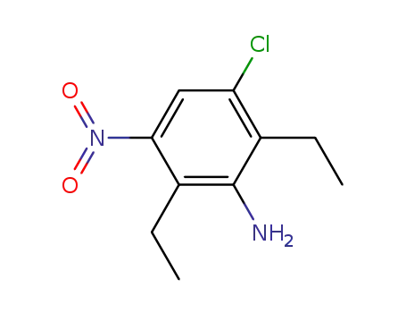 Molecular Structure of 916585-89-2 (Benzenamine, 3-chloro-2,6-diethyl-5-nitro-)