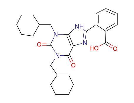 2-(1,3-Bis(cyclohexylmethyl)-1,2,3,6-tetrahydro-2,6-dioxo-9H-purin-8-yl)benzoic acid