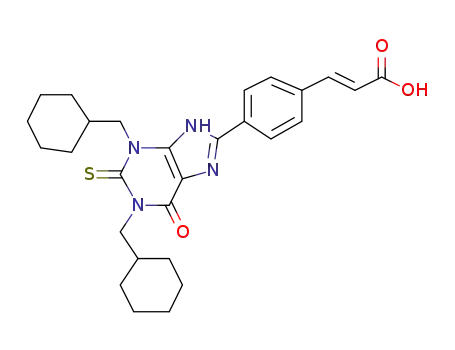 (E)-4-(1,3-Bis(cyclohexylmethyl)-1,2,3,6-tetrahydro-6-oxo-2-thioxo-9H-purin-8-yl)cinnamic Acid