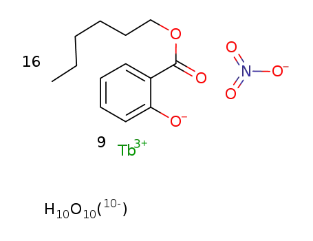 hexadeca(hexylsalicylate)deca(.mu-hydroxo)nonaterbium(III) nitrate