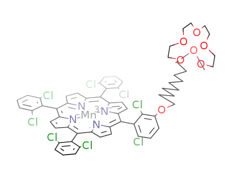 Mn[5-[2,6-dichloro-3-[9-(18-crown-6)nonyloxy]phenyl]-10,15,20-tri-(2,6-dichlorophenyl) porphyrin](1+)