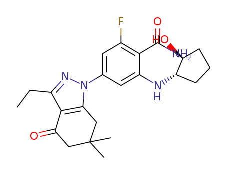 4-(3-ethyl-6,6-dimethyl-4-oxo-4,5,6,7-tetrahydro-1H-indazol-1-yl)-2-fluoro-6-((1S,2S)-2-hydroxycyclopentylamino)benzamide