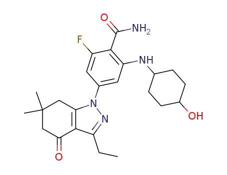 4-(3-ethyl-6,6-dimethyl-4-oxo-4,5,6,7-tetrahydro-1H-indazol-1-yl)-2-fluoro-6-(trans-4-hydroxycyclohexylamino)benzamide