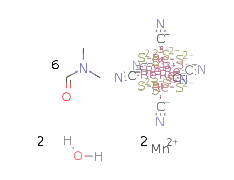 catena-(octakis(μ3-sulfido)-hexakis(μ2-cyano)-hexarhenium(III)-aqua-bis(dimethylformamido)manganese(II))bis(dimethylformamide)
