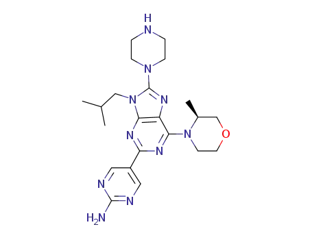 5-{9-isobutyl-6-[(3S)-3-methylmorpholin-4-yl]-8-piperazin-1-yl-9H-purin-2-yl}pyrimidin-2-amine