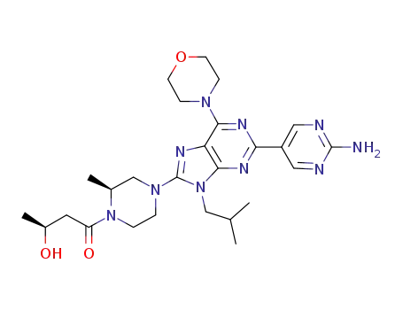 (2S)-4-{(2S)-4-[2-(2-Aminopyrimidin-5-yl)-9-isobutyl-6-morpholin-4-yl-9H-purin-8-yl]-2-methylpiperazin-1-yl}-4-oxobutan-2-ol