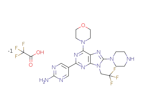 5-[6-morpholin-4-yl-8-piperazin-1-yl-9-(2,2,2-trifluoroethyl)-9H-purin-2-yl]pyrimidin-2-amine trifluoroacetate