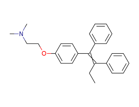 10540-29-1,Tamoxifen,Ethanamine,2-[4-(1,2-diphenyl-1-butenyl)phenoxy]-N,N-dimethyl-, (Z)-;Ethanamine, 2-[4-[(1Z)-1,2-diphenyl-1-butenyl]phenoxy]-N,N-dimethyl-(9CI);Ethylamine, 2-[p-(1,2-diphenyl-1-butenyl)phenoxy]-N,N-dimethyl-, (Z)-(8CI);(Z)-2-[4-(1,2-Diphenyl-1-butenyl)phenoxy]-N,N-dimethylethanamine;ICI47699;Mammaton;Novaldex;Z-Tamoxifen;trans-Tamoxifen;? Tamoxifen;