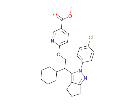 6-{2-[2-(4-chloro-phenyl)-2,4,5,6-tetrahydro-cyclopentapyrazol-3-yl]-2-cyclohexyl-ethoxy}-nicotinic acid methyl ester