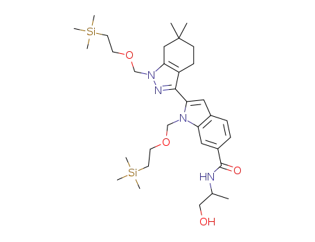 2-{6,6-dimethyl-1-[2-(trimethylsilyl)ethoxymethyl]-4,5,6,7-tetrahydro-1H-indazol-3-yl}-1-[2-(trimethylsilyl)ethoxymethyl]-1H-indole-6-carboxylic acid (2-hydroxy-1-methylethyl)amide