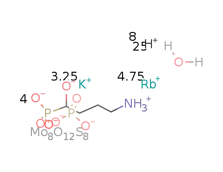 Rb4.75K3.25[(Mo2O2S2(H2O))4(Alendronic acid-4H)4]*25H2O