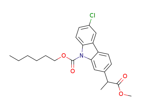 hexyl 6-chloro-2-(1-methoxy-1-oxoprop-2-yl)-9H-carbazole-9-carboxylate