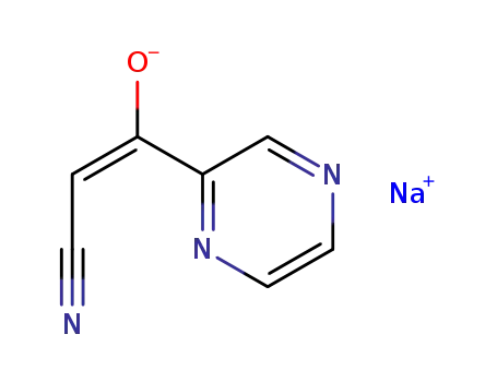 sodium 2-cyano-1-(pyrazin-2-yl)ethenolate
