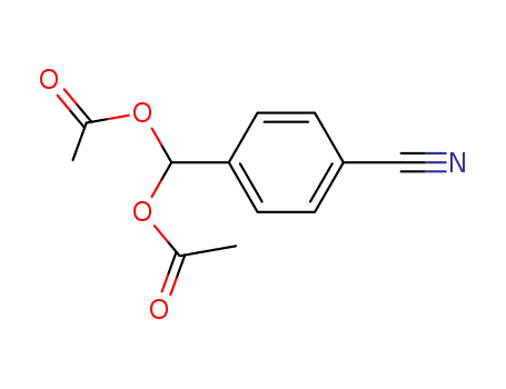 Molecular Structure of 36735-42-9 (Benzonitrile, 4-[bis(acetyloxy)methyl]-)