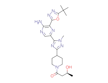 (3S)-1-[4-[5-[5-amino-6-(5-tert-butyl-1,3,4-oxadiazol-2-yl)pyrazin-2-yl]-1-methyl-1,2,4-triazol-3-yl]-1-piperidyl]-3-hydroxy-butan-1-one