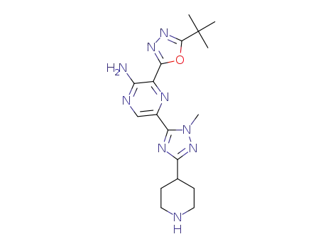 3-(5-tert-butyl-1,3,4-oxadiazol-2-yl)-5-(1-methyl-3-(piperidin-4-yl)-1H-1,2,4-triazol-5-yl)pyrazin-2-amine