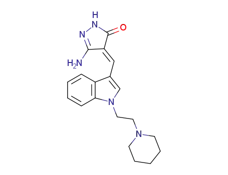 (4E)-3-amino-4-[{1-(2-(piperidin-1-yl)ethyl)-1H-indol-3-yl}methylene]-1H-pyrazol-5(4H)-one