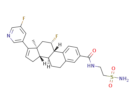 11β-fluoro-17-(5-fluoropyridin-3-yl)-N-(2-sulphamoylethyl)oestra-1,3,5(10),16-tetraene-3-carboxamide