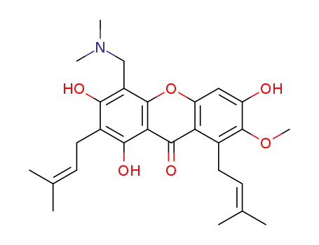 4-dimethylaminomethyl-1,3,6-trihydroxy-7-methoxy-2,8-bis(3-methylbut-2-en-1-yl)-9H-xanthen-9-one