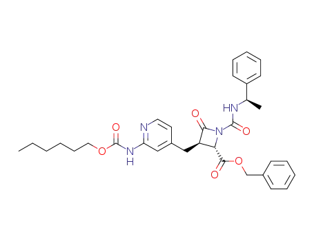 benzyl (2S,3R)-3-[(2-{[(hexyloxy)carbonyl]amino}pyridin-4-yl)methyl]-4-oxo-1-{[(1R)-1-phenylethyl]carbamoyl}azetidine-2-carboxylate