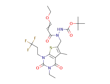 tert-butyl 2-(3-ethoxyprop-2-enoyl)-2-{[3-ethyl-5-methyl-2,4-dioxo-1-(3,3,3-trifluoropropyl)-1,2,3,4-tetrahydrothieno[2,3-d]pyrimidin-6-yl]methyl}hydrazinecarboxylate
