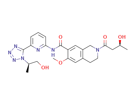 2-((S)-3-hydroxybutanoyl)-N-(6-(1-((R)-1-hydroxypropan-2-yl)-1H-tetrazol-5-yl)pyridin-2-yl)-6-methoxy-1,2,3,4-tetrahydroisoquinoline-7-carboxamide