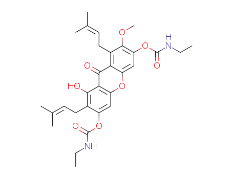 1-hydroxy-7-methoxy-2,8-bis(3-methylbut-2-en-1-yl)-9-oxo-9H-xanthene-3,6-diyl bis(ethylcarbamate)