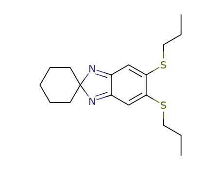 Molecular Structure of 141421-26-3 (Spiro[2H-benzimidazole-2,1'-cyclohexane], 5,6-bis(propylthio)-)