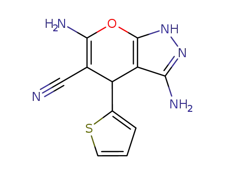 3,6-Diamino-4-thiophen-2-yl-1,4-dihydro-pyrano[2,3-c]pyrazole-5-carbonitrile