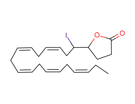 Molecular Structure of 78144-19-1 (5-iodo-4-hydroxy-7,10,13,16,19-docosapentaenoic acid gamma-lactone)