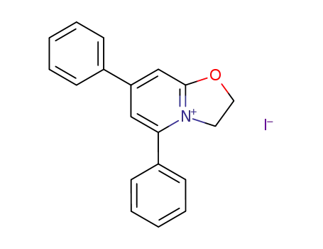Molecular Structure of 96185-27-2 (Oxazolo[3,2-a]pyridinium, 2,3-dihydro-5,7-diphenyl-, iodide)