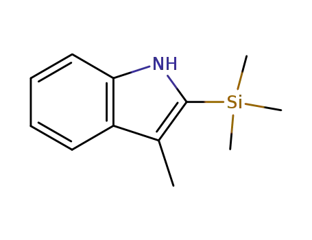 Molecular Structure of 135189-98-9 (1H-Indole, 3-methyl-2-(trimethylsilyl)-)