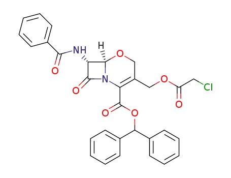 (6R,7R)-7-Benzoylamino-3-(2-chloro-acetoxymethyl)-8-oxo-5-oxa-1-aza-bicyclo[4.2.0]oct-2-ene-2-carboxylic acid benzhydryl ester