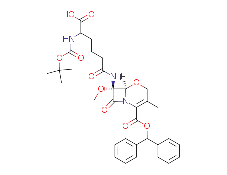 (6R,7R)-7-(5-tert-Butoxycarbonylamino-5-carboxy-pentanoylamino)-7-methoxy-3-methyl-8-oxo-5-oxa-1-aza-bicyclo[4.2.0]oct-2-ene-2-carboxylic acid benzhydryl ester
