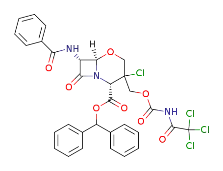 (2S,6R,7R)-7-Benzoylamino-3-chloro-8-oxo-3-(2,2,2-trichloro-acetylcarbamoyloxymethyl)-5-oxa-1-aza-bicyclo[4.2.0]octane-2-carboxylic acid benzhydryl ester