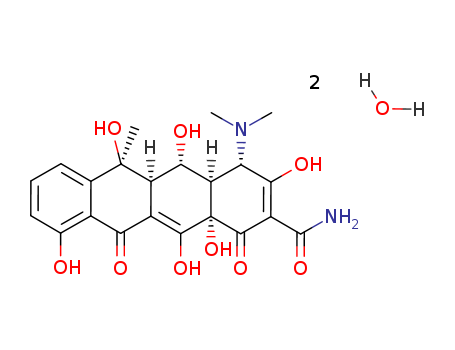 6153-64-6,Oxytetracycline dihydrate,2-Naphthacenecarboxamide,4-(dimethylamino)-1,4,4a,5,5a,6,11,12a-octahydro-3,5,6,10,12,12a-hexahydroxy-6-methyl-1,11-dioxo-,dihydrate (8CI);2-Naphthacenecarboxamide,4-(dimethylamino)-1,4,4a,5,5a,6,11,12a-octahydro-3,5,6,10,12,12a-hexahydroxy-6-methyl-1,11-dioxo-,dihydrate, [4S-(4a,4aa,5a,5aa,6b,12aa)]-;5-Hydroxytetracycline dihydrate;2-Naphthacenecarboxamide,4-(dimethylamino)-1,4,4a,5,5a,6,11,12a-octahydro-3,5,6,10,12,12a-hexahydroxy-6-methyl-1,11-dioxo-,hydrate (1:2), (4S,4aR,5S,5aR,6S,12aS)-;