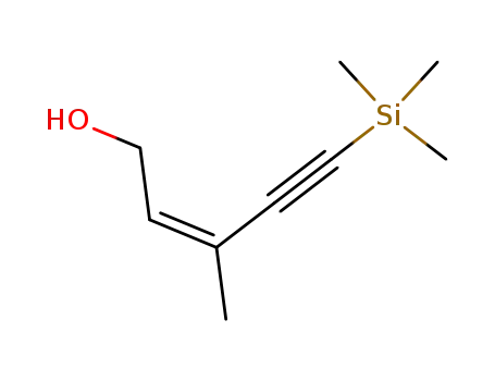 Molecular Structure of 121635-19-6 (2-Penten-4-yn-1-ol, 3-methyl-5-(trimethylsilyl)-, (2Z)-)
