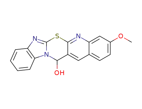 9-methoxy-13-hydroxy-13H-benzimidazo<2',1':2,3><1,3>thiazino<6,5-b>quinoline