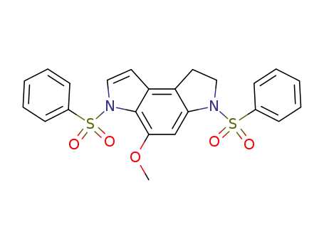 3,6-Bis-benzenesulfonyl-5-methoxy-1,2,3,6-tetrahydro-pyrrolo[3,2-e]indole