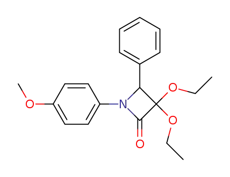 Molecular Structure of 158583-26-7 (2-Azetidinone, 3,3-diethoxy-1-(4-methoxyphenyl)-4-phenyl-)